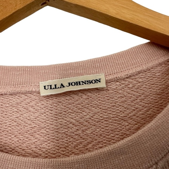 Ulla Johnson Womens Ruffle Sleeve Hem Dress Sz Medium Rose Washed Terry Knit - Picture 8 of 8